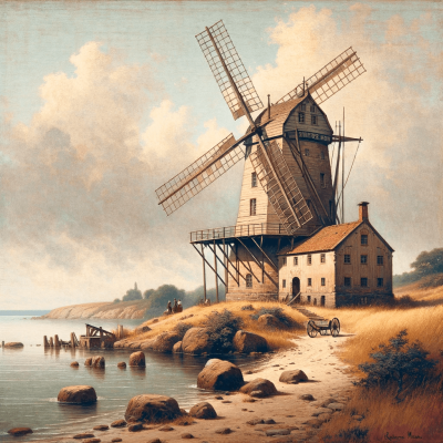 Landschaft mit Windmühle 3