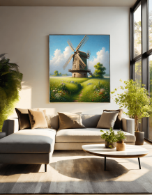 Landschaft mit Windmühle 9